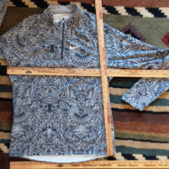Nike Fit-Dri 1/4 Zip Pullover Mayan Inspo Design Mexican Soccer Navy Gray M - Picture 7 of 8